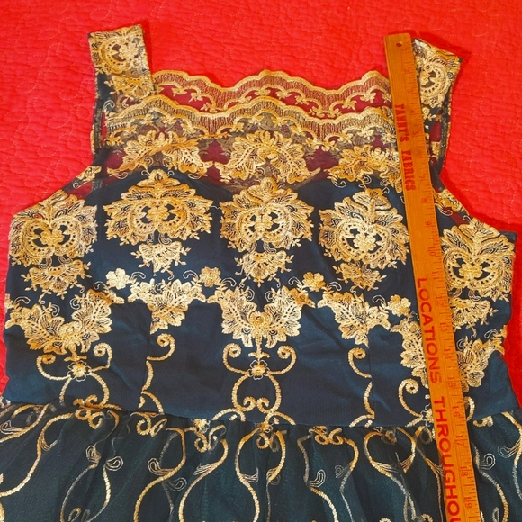 NWT Chi Chi London Gorgeous Teal Retro Party Prom Dress 16 - Picture 10 of 12